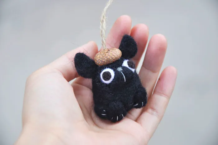 I Make Needle Felted Animal Ornaments Wearing Tiny Acorn Berets