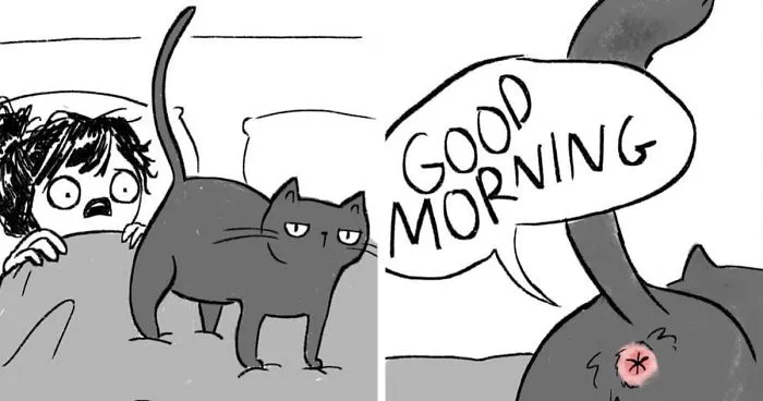 Artist Illustrates What It's Like To Live With Cats (35 Pics)