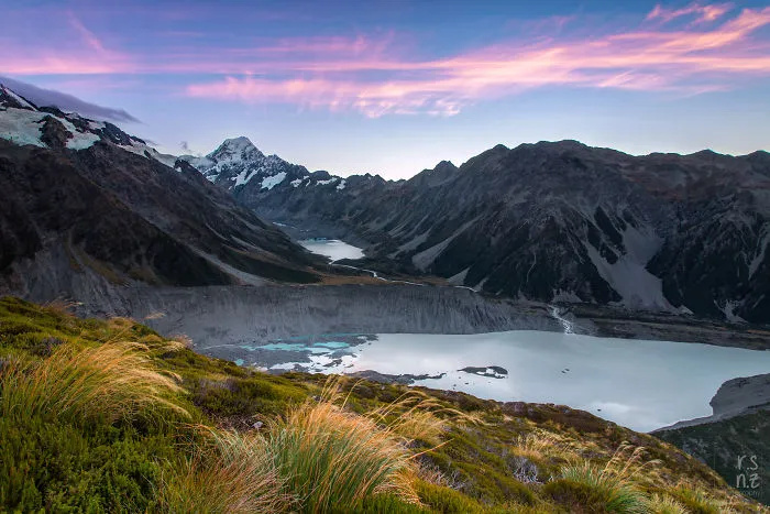 Incredible Views Over Mueller Glacier Lake, Hooker Valley, Hooker Lake And Mount Cook