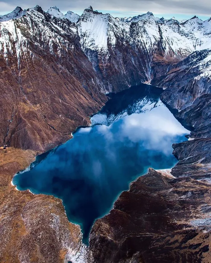 Front On View Of Lake Lochnagar From Above
