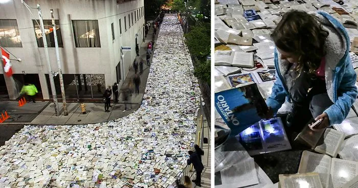 A River Of 10,000 Books Flood The Streets Of Toronto