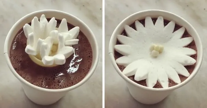 Blooming Marshmallows In Hot Chocolate