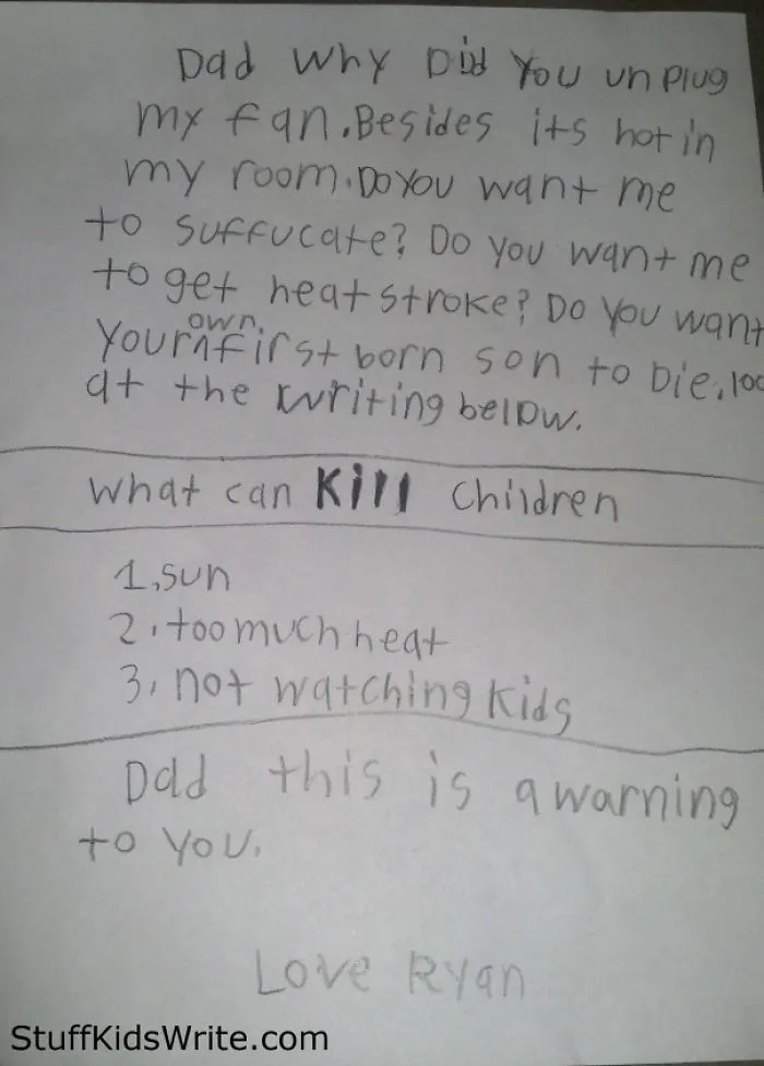 Funny Notes From Parents And Kids