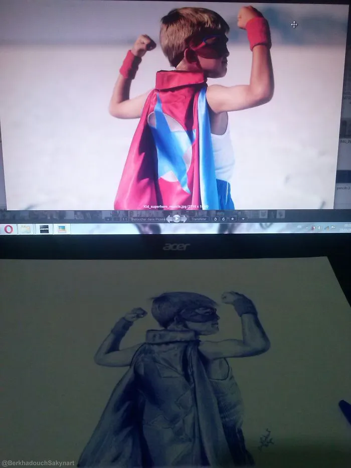 #thehero #superhero #kid #ballpoint #ballpointart #bluepen #stylo
pic Vs Draw