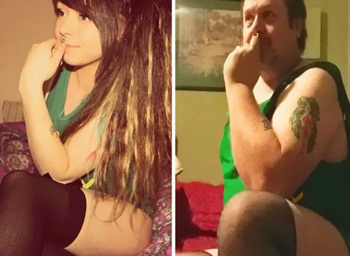 Dad Who's Been Trolling Daughter By Recreating Her Racy Selfies Now Has 2x More Followers Than Her