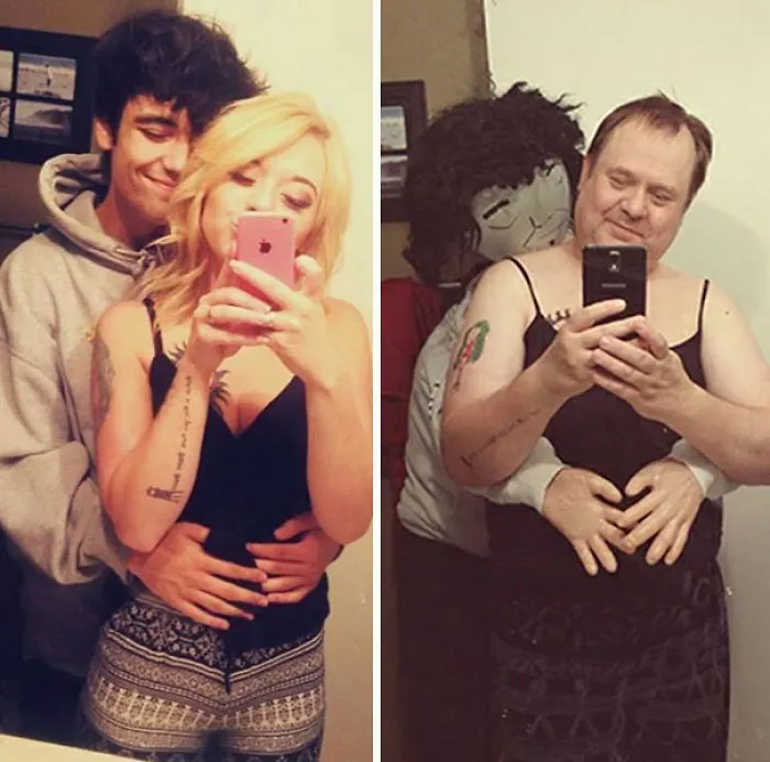 Dad Who's Been Trolling Daughter By Recreating Her Racy Selfies Now Has 2x More Followers Than Her