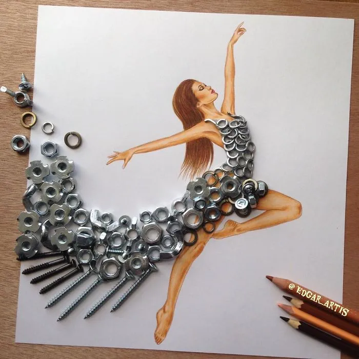 Armenian Fashion Illustrator Creates Stunning Dresses From Everyday Objects (70 Pics)