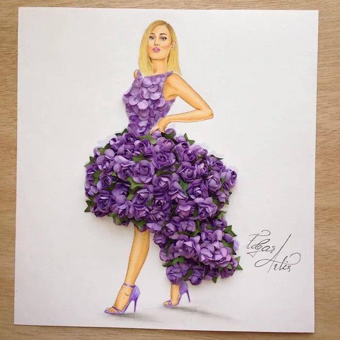 Armenian Fashion Illustrator Creates Stunning Dresses From Everyday Objects (70 Pics)
