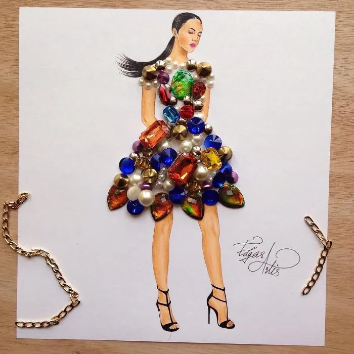 Armenian Fashion Illustrator Creates Stunning Dresses From Everyday Objects (70 Pics)