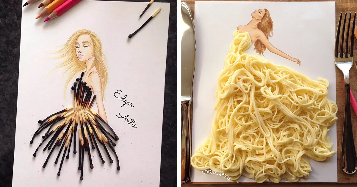 Este ilustrador de moda armenio crea increíbles vestidos con objetos cotidianos