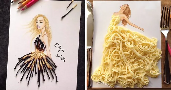 Armenian Fashion Illustrator Creates Stunning Dresses From Everyday Objects (70 Pics)
