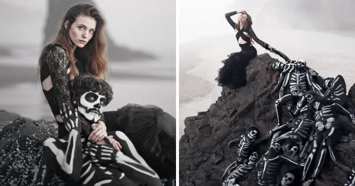We Painted 20 Models Like Skeletons To Tell A Story Of Love, Just In Time For Halloween