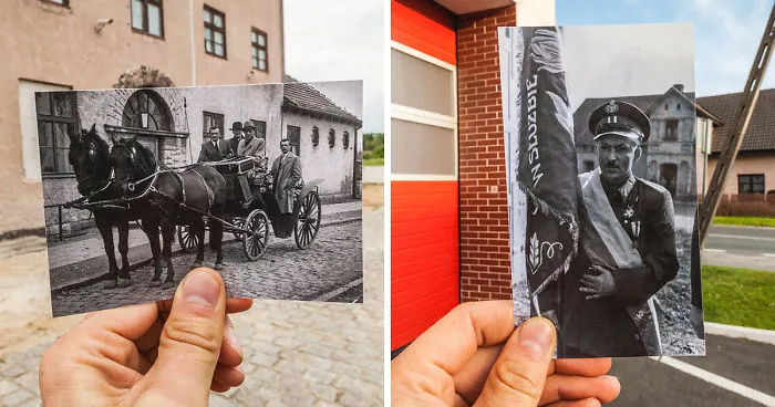 Polish Photographer Combined Old And New Photos Of Same Places To Bring History To Life