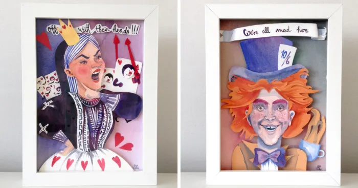 I Made Some Original Alice In Wonderland Papercut And Watercolor Artworks