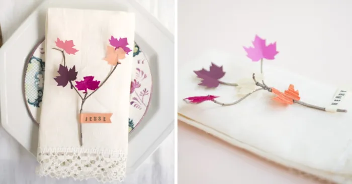 How To Make Leaf And Twig Place Cards