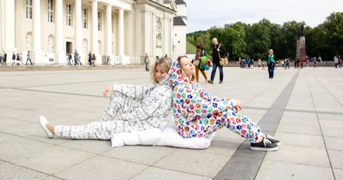 Walking Around Vilnius Old Town In Pajamas