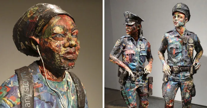 I Use Newspapers And Magazines To Create Sculptures Of People I Meet