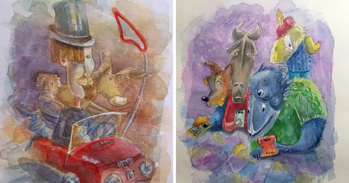 I Painted My Watercolor Whimsicals