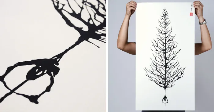Bicycle Art Made From Chinese Ink-Blowing Technique