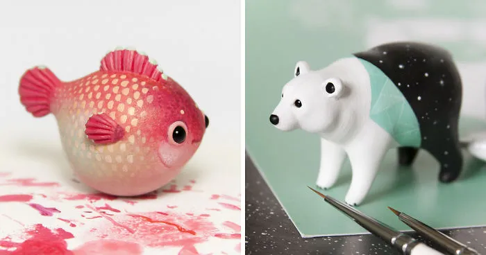 Tiny Animal Sculptures That I Create From Polymer Clay