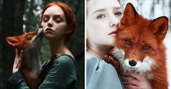 Fairytale Portraits Of Redheads With A Red Fox By Uzbek Photographer