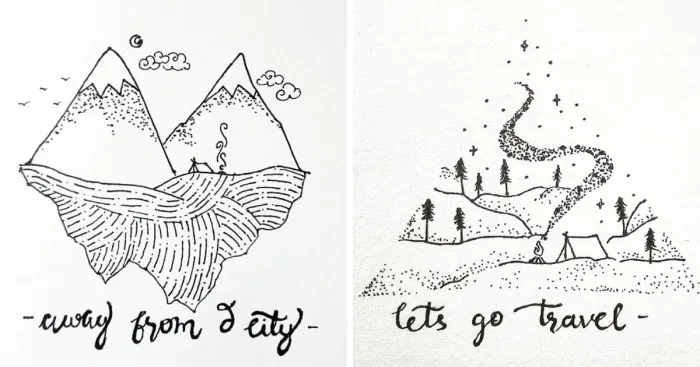 I Create Minimal Doodles About Traveling