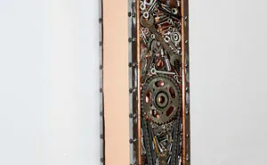 Steampunk, Scrap And New Metal Grandfather Clock.