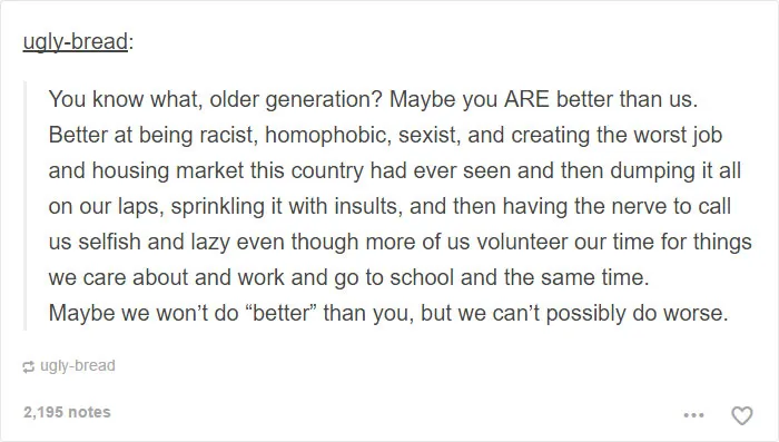 59 Of The Best Comebacks To Baby Boomers Who Complain About Millennials