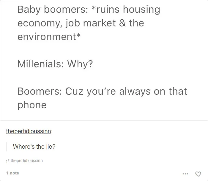 59 Of The Best Comebacks To Baby Boomers Who Complain About Millennials