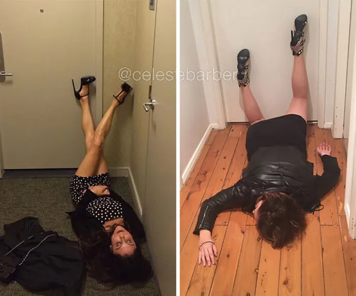 Woman Continues To Hilariously Recreate Celebrity Instagram Photos (78 Pics)