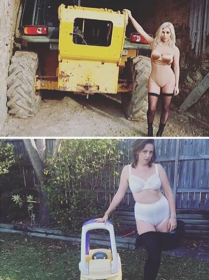 Woman Continues To Hilariously Recreate Celebrity Instagram Photos (78 Pics)
