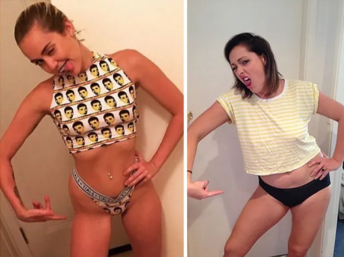 Woman Continues To Hilariously Recreate Celebrity Instagram Photos (78 Pics)
