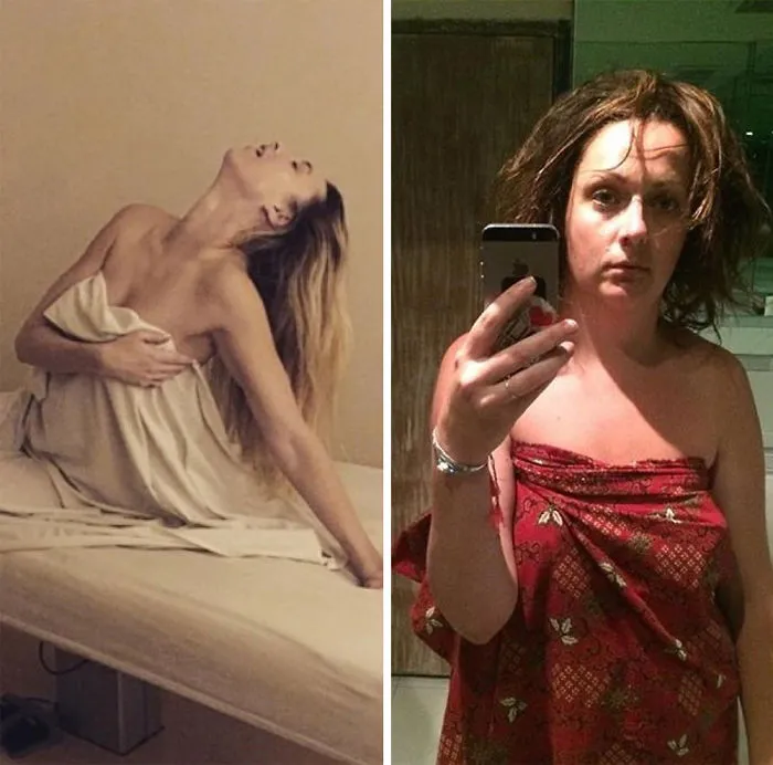 Woman Continues To Hilariously Recreate Celebrity Instagram Photos (78 Pics)
