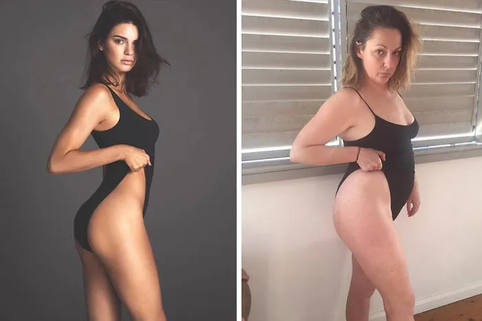 Woman Continues To Hilariously Recreate Celebrity Instagram Photos (78 Pics)