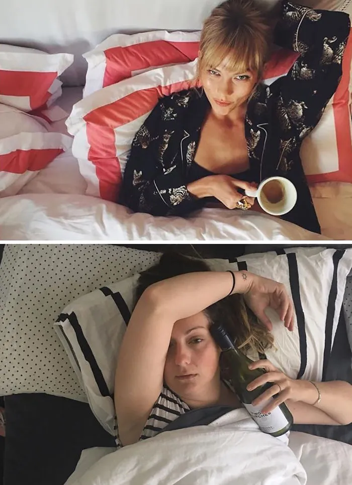 Woman Continues To Hilariously Recreate Celebrity Instagram Photos (78 Pics)