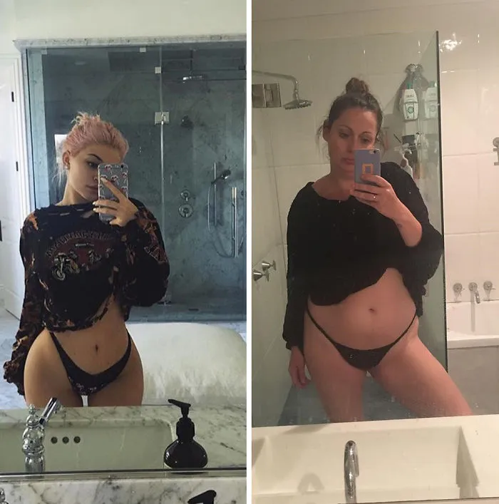 Woman Continues To Hilariously Recreate Celebrity Instagram Photos (78 Pics)