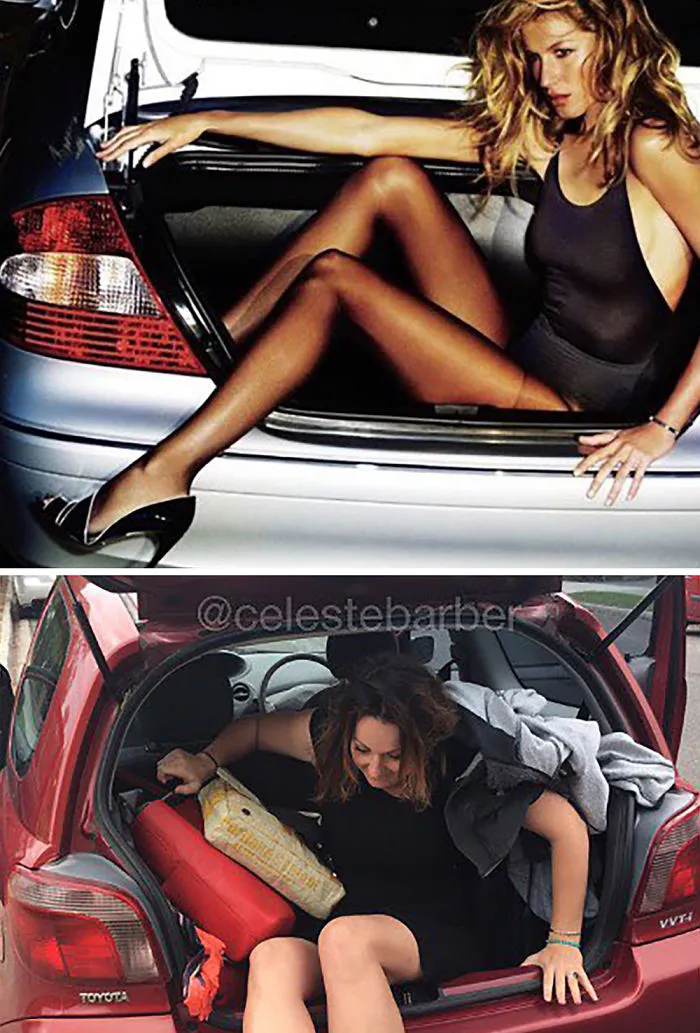 Woman Continues To Hilariously Recreate Celebrity Instagram Photos (78 Pics)