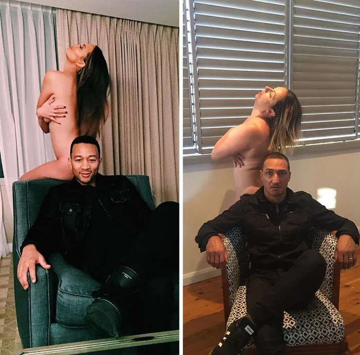 Woman Continues To Hilariously Recreate Celebrity Instagram Photos (78 Pics)