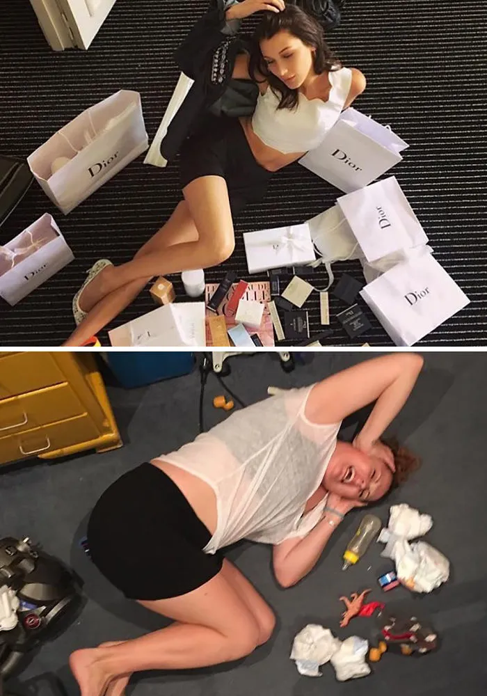 Woman Continues To Hilariously Recreate Celebrity Instagram Photos (78 Pics)