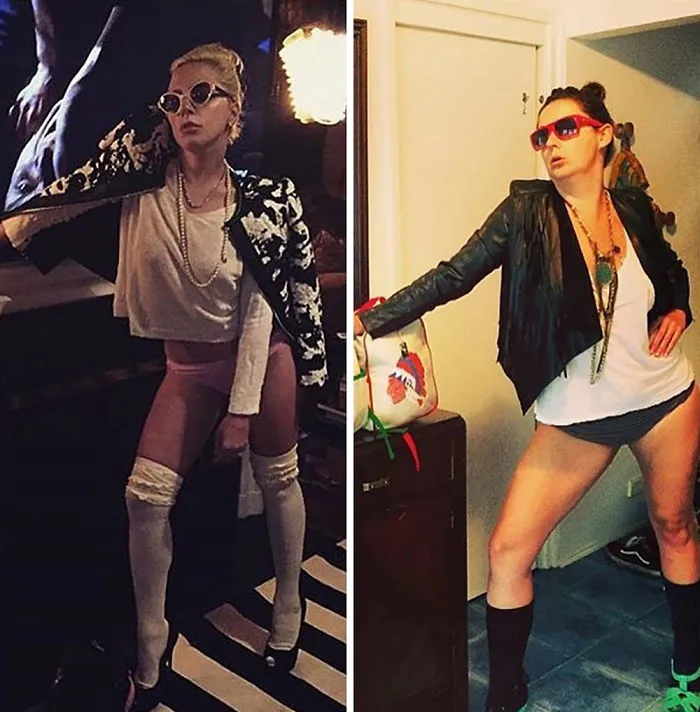 Woman Continues To Hilariously Recreate Celebrity Instagram Photos (78 Pics)