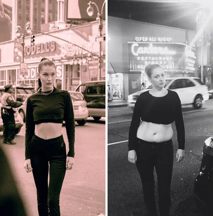 Woman Continues To Hilariously Recreate Celebrity Instagram Photos (78 Pics)