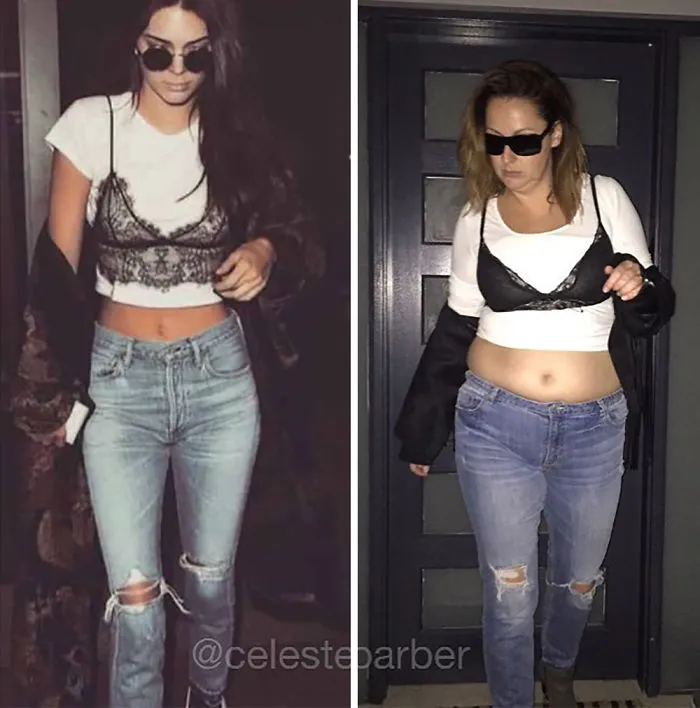 Woman Continues To Hilariously Recreate Celebrity Instagram Photos (78 Pics)