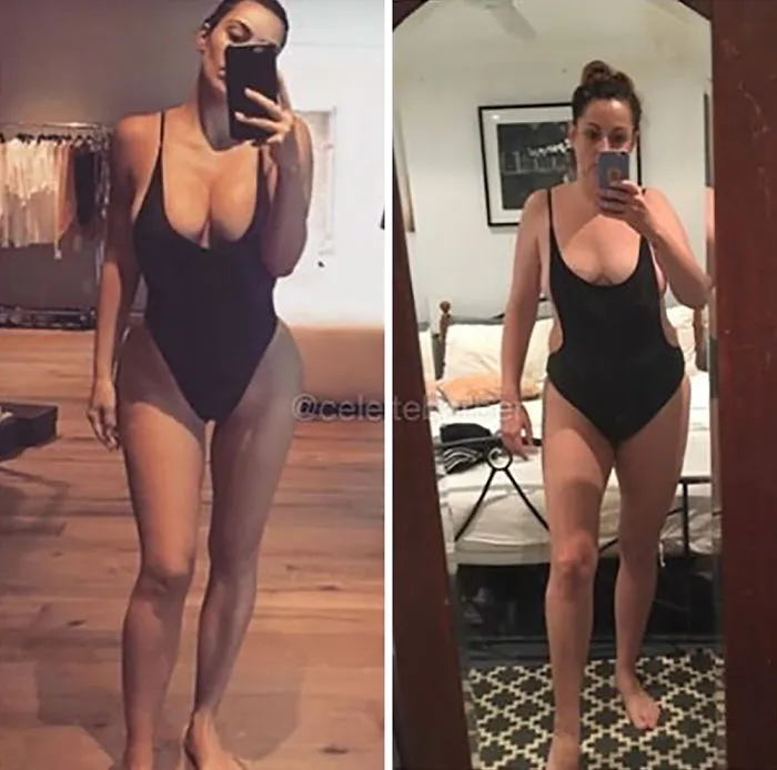Woman Continues To Hilariously Recreate Celebrity Instagram Photos (78 Pics)