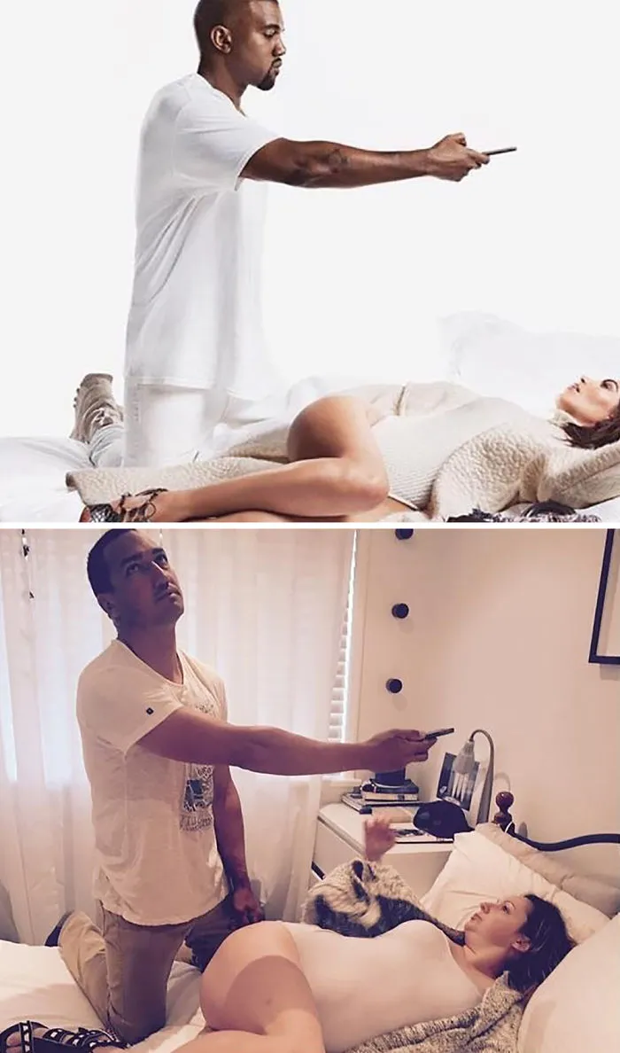 Woman Continues To Hilariously Recreate Celebrity Instagram Photos (78 Pics)