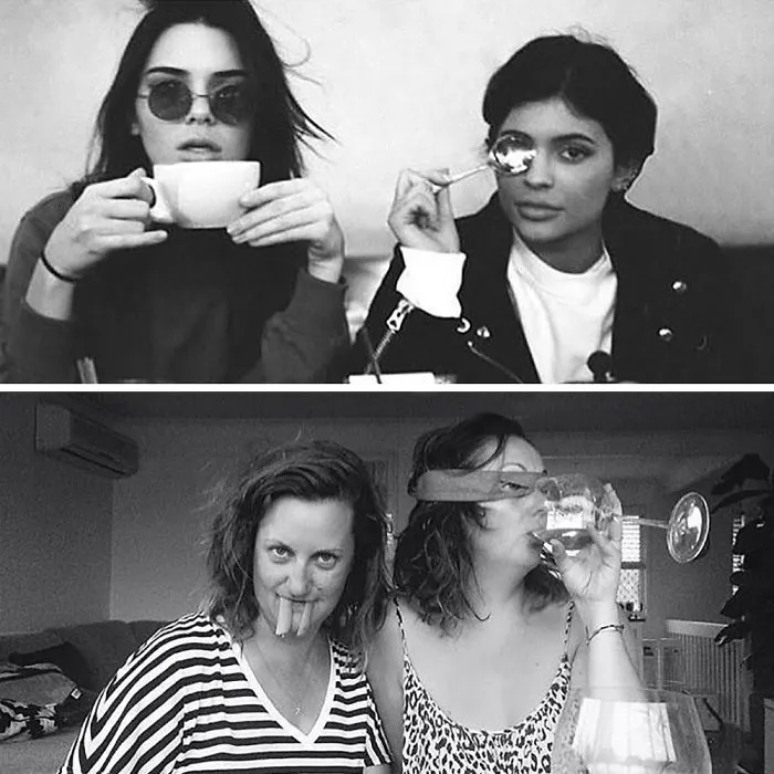 Woman Continues To Hilariously Recreate Celebrity Instagram Photos (78 Pics)