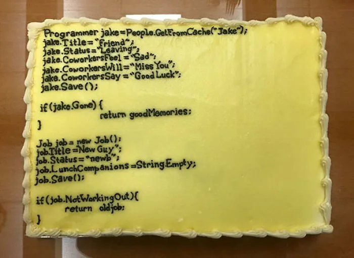 Jake Is Leaving For A New Job, We Tried To Get Creative With The Cake