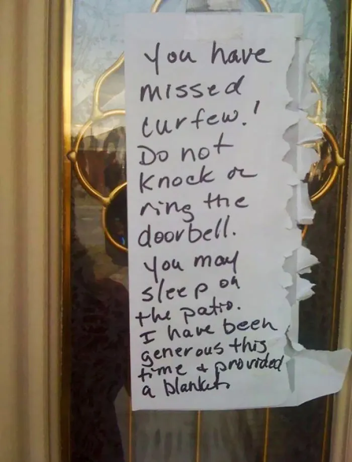 Missed Curfew Note