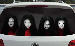 Drivers Are Using Terrifying Reflective Decals On Rear Windows To Fight Against High-Beam Users
