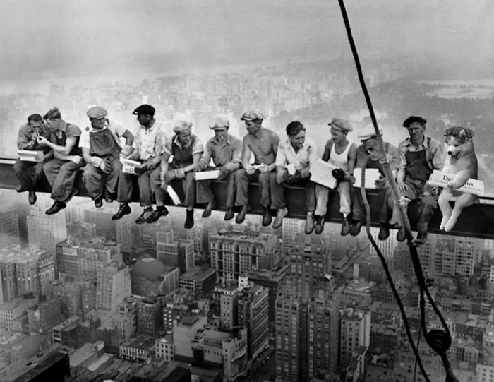 Lunch Break Atop Rockefeller Plaza Construction