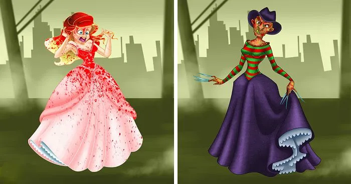 I Turn Horror Movie Villains Into Disney Princesses